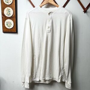 J.Crew White Cotton Henley Shirt